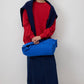 T-shirt basic oversize a manica lunga rossa
