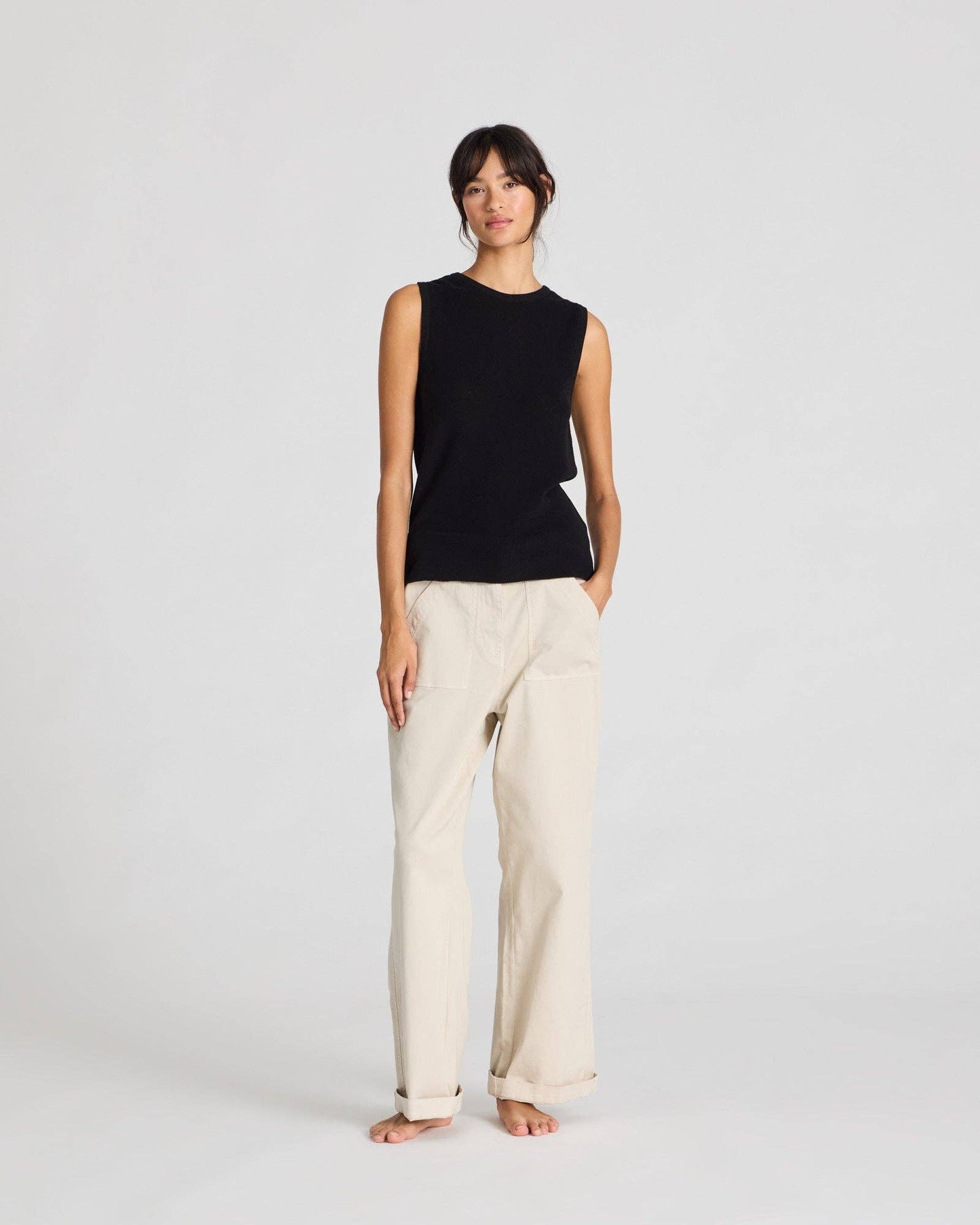 Top a maglia Sofie in cotone biologico nero