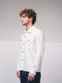 Camicia uomo in misto lino con doppie tasche