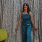 Tuta jumpsuit stampata con cintura