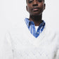 Maglione a maglia strutturata con scollo a V