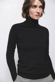 Maglione dolcevita in maglia rasata