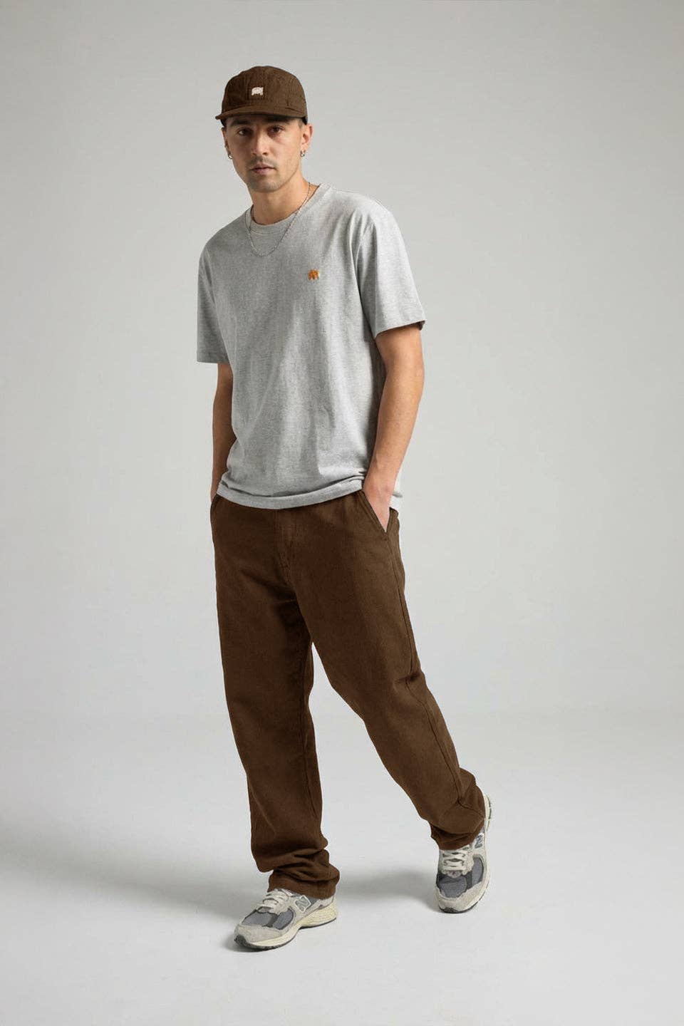 Pantaloni Operator marrone sella da uomo