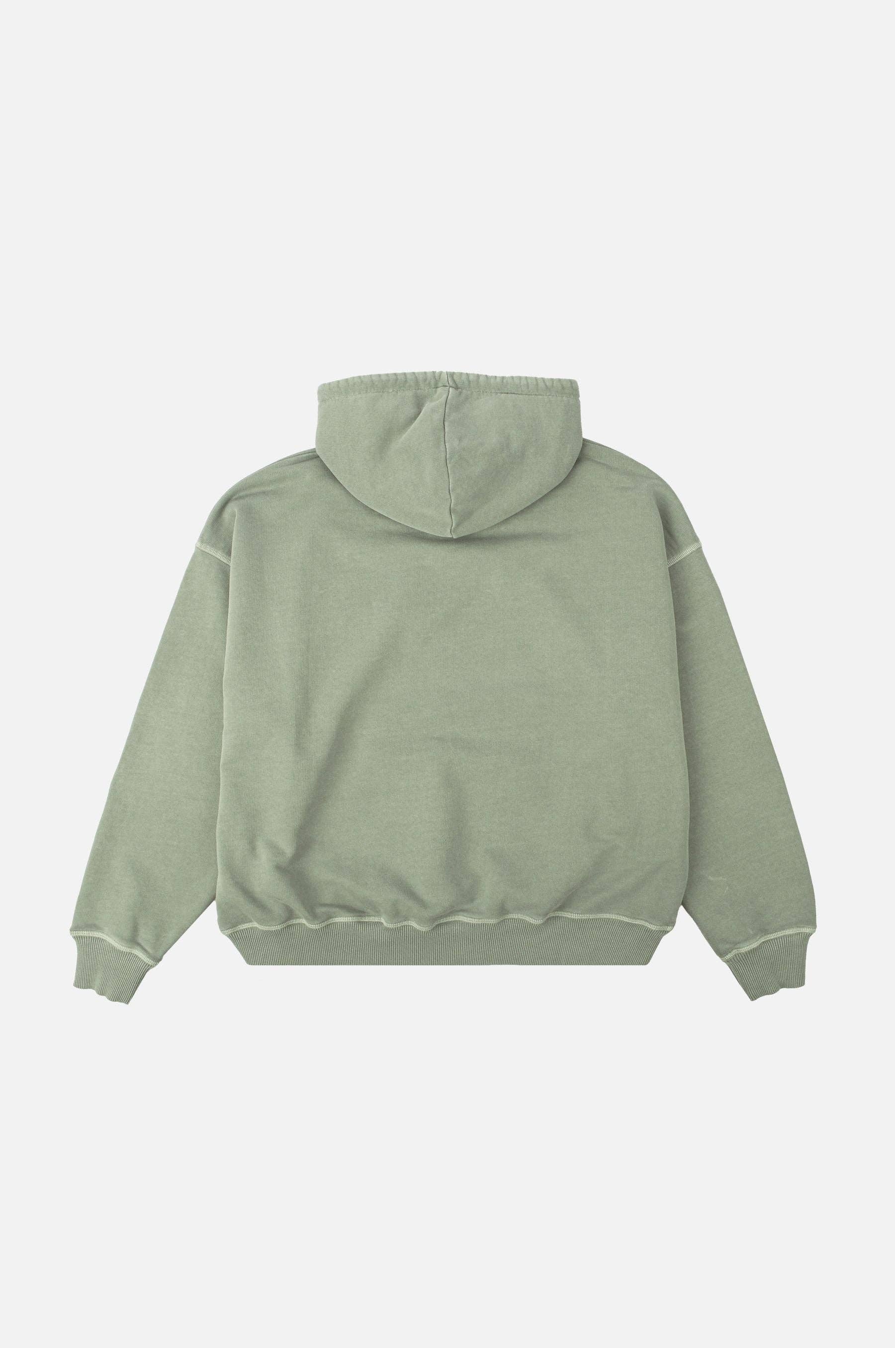 Felpa con cappuccio oversize pesante da donna verde argento