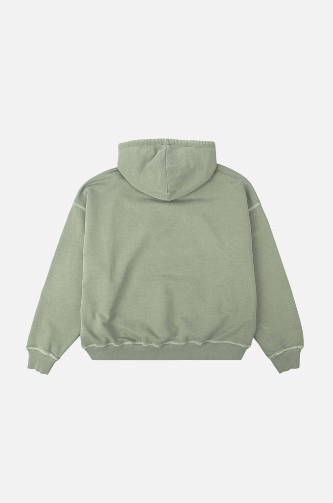 Felpa con cappuccio oversize pesante da donna verde argento