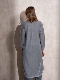 Cardigan lungo metallizzato da donna