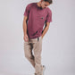 T-shirt Garza tinta a pigmento Rosso Garnacha
