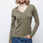 Maglione in maglia rasata con scollo a V