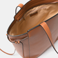 Borsa shopper in pelle sintetica con doppi manici e tracolla
