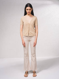 Cardigan in maglia fine con scollo a V e maniche corte