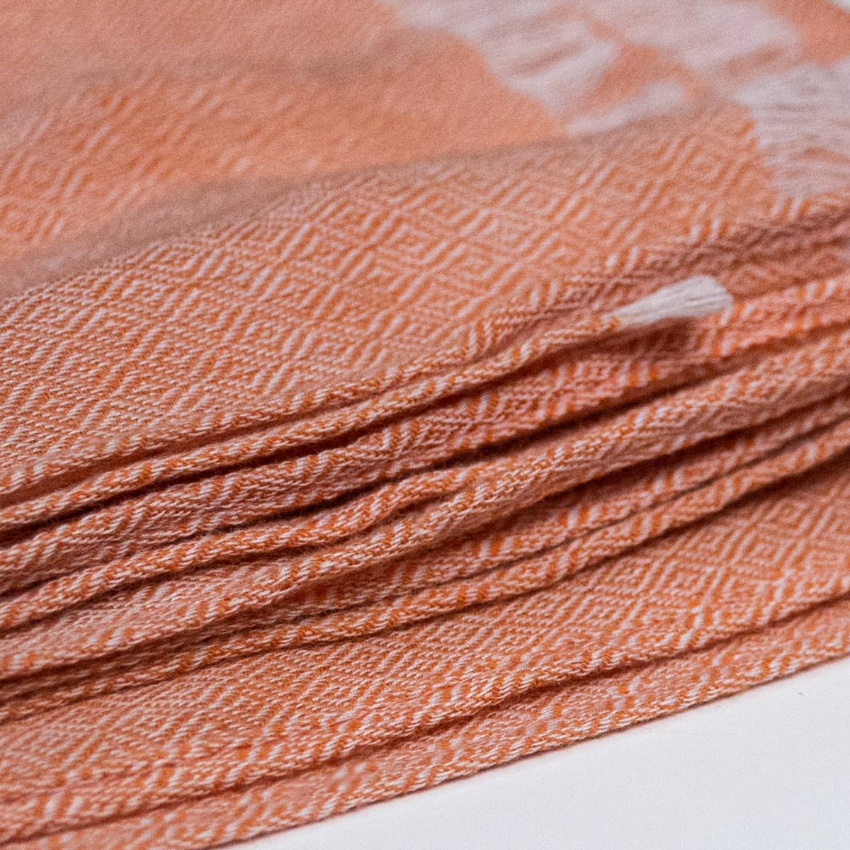 Sciarpa jacquard arancione in cotone biologico