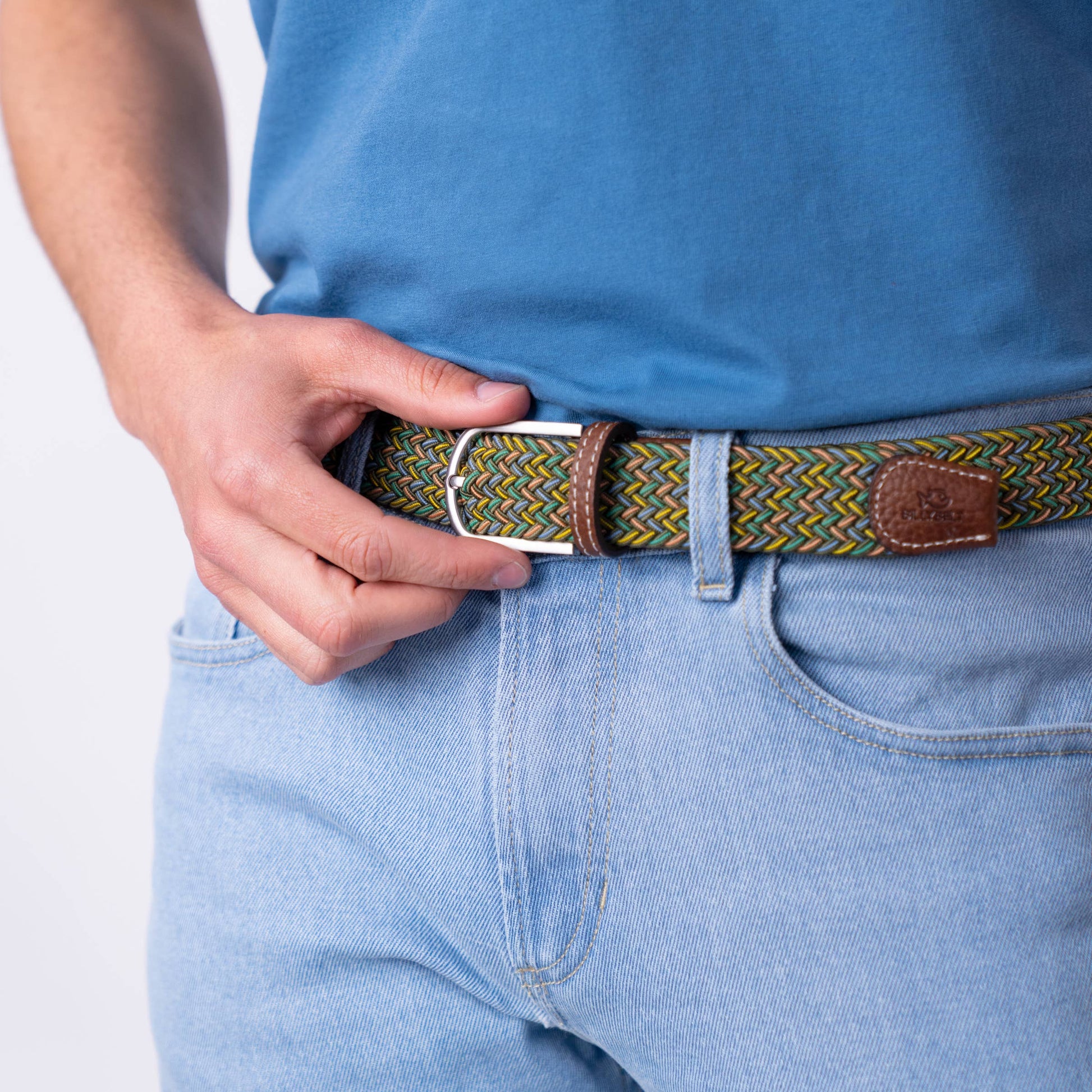 Cintura elastica intrecciata multicolore Belfast