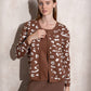 Cardigan jacquard animalier da donna