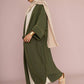 Kimono estivo midi in cotone con maniche a 3/4