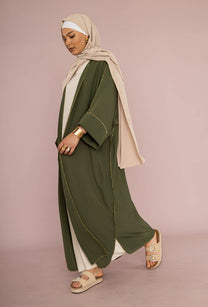 Kimono estivo midi in cotone con maniche a 3/4