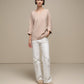 Maglione oversize con scollo a V e bottoni gioiello