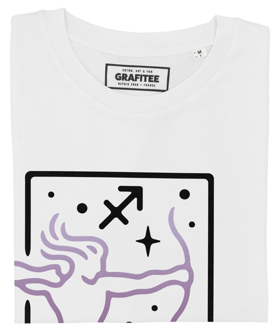 T-shirt bianca unisex con stampa Sagittario