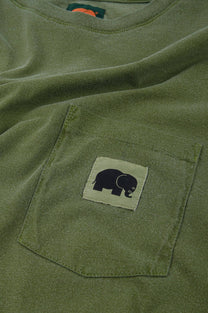 T-shirt uomo pigmentata in cotone biologico verde quercia