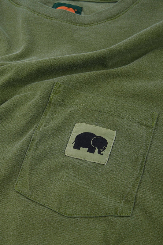 T-shirt uomo pigmentata in cotone biologico verde quercia