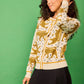 Cardigan Felce Beige Stampato