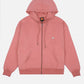 Felpa oversize con cappuccio e zip in cotone biologico rosa