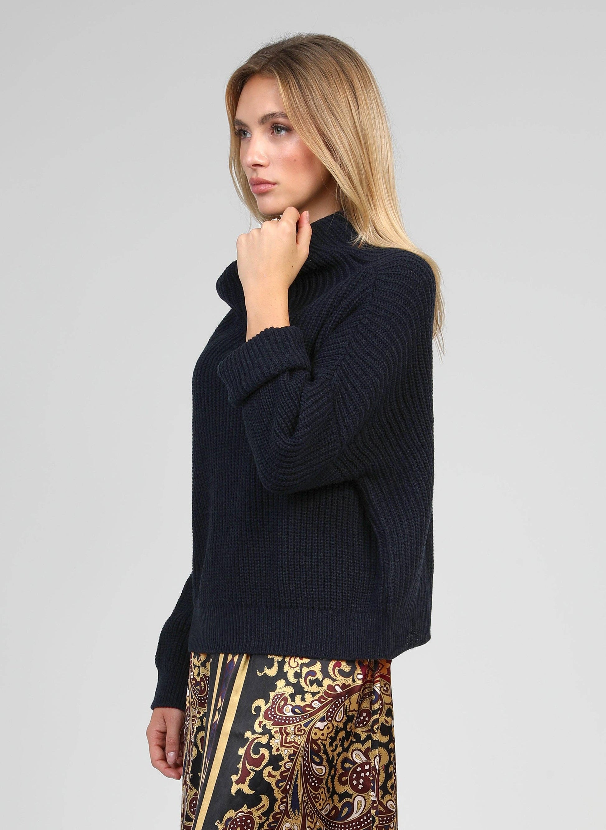 Maglione dolcevita Verena blu navy