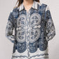 Blusa in raso stampata a taglio dritto
