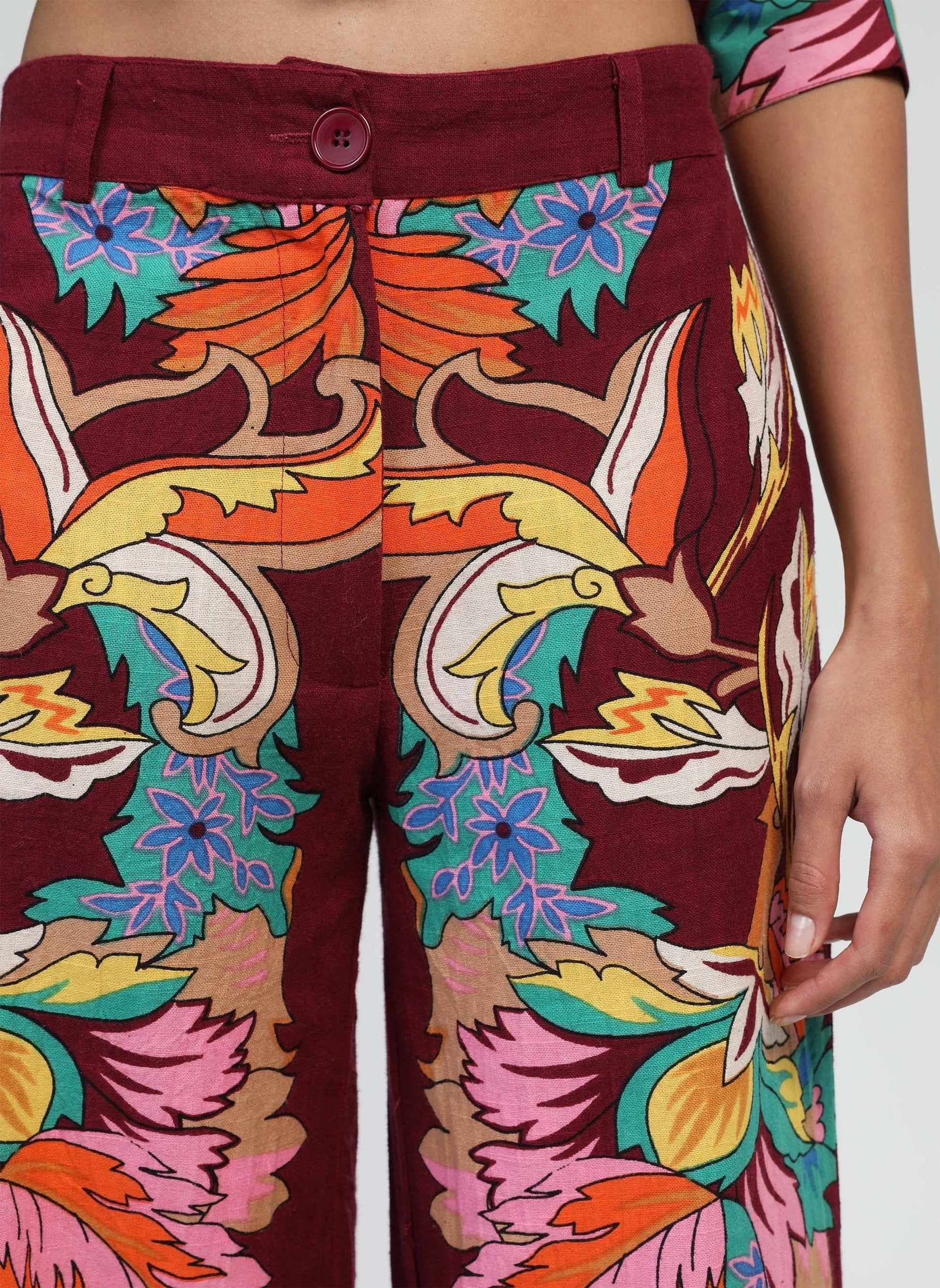 Pantaloni Rossy a vita alta con stampa Pachina Cherry