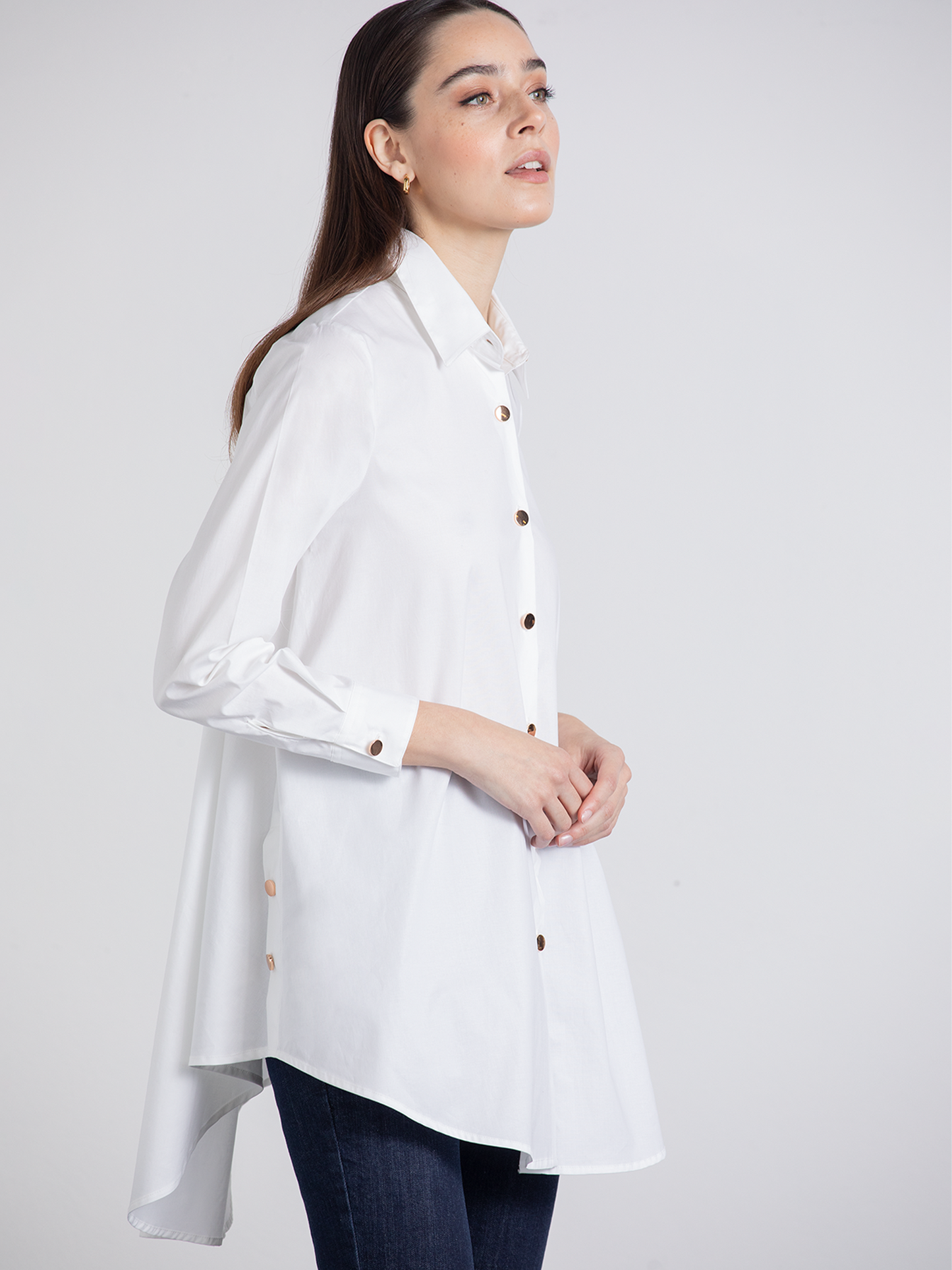 Tunica camicia lunga bianca