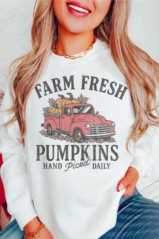 Felpa oversize con stampa zucche vintage