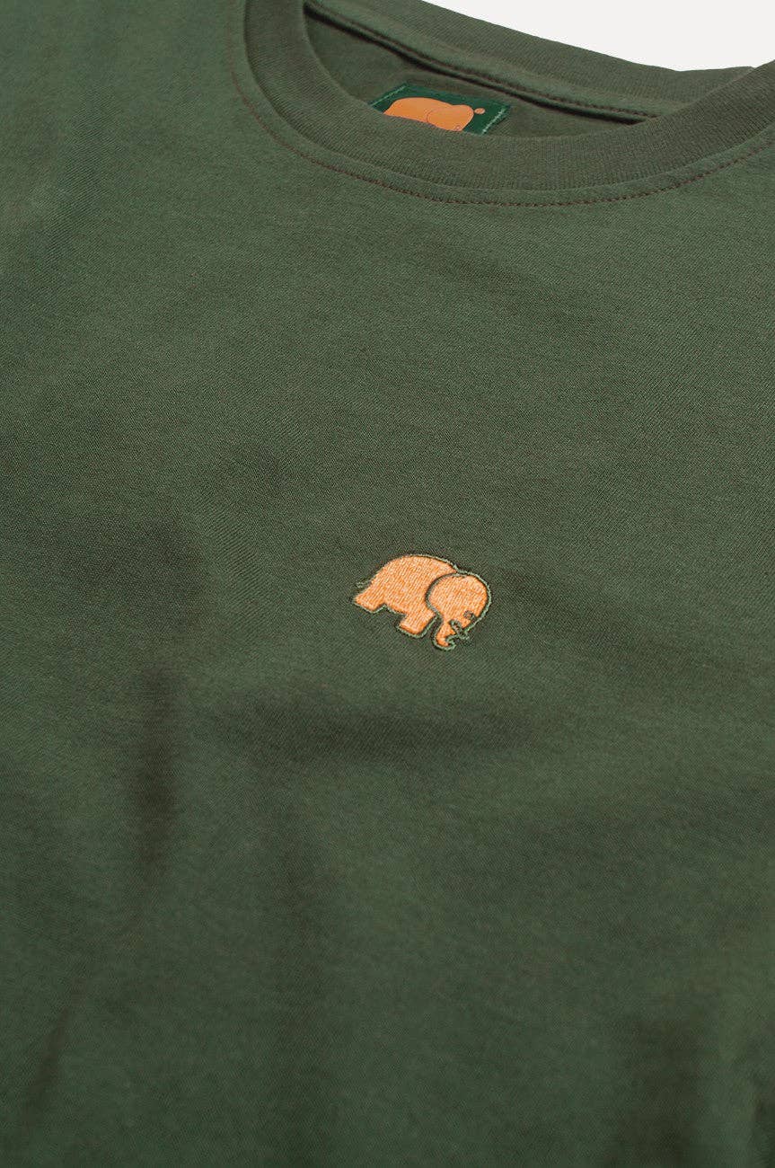 T-shirt essenziale in cotone biologico verde Kombu
