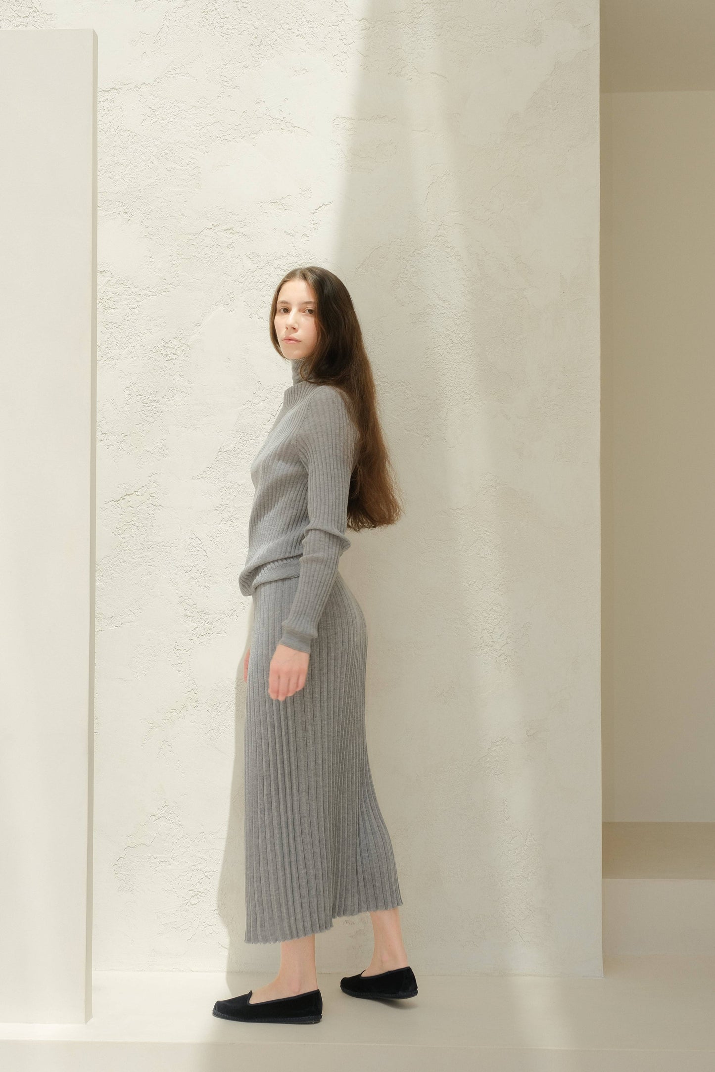 Dolcevita a coste in lana merino extra fine
