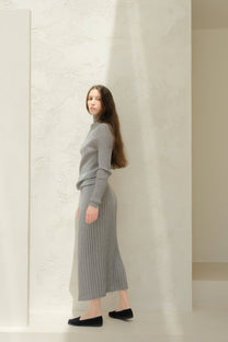 Dolcevita a coste in lana merino extra fine