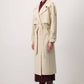 Trench doppiopetto in twill di cotone color crema