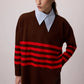 Tunica in maglia a righe bicolore