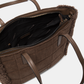 Borsa tote in velluto a coste con inserti in eco pelliccia
