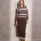 Maglione jacquard a righe multicolor