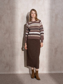 Maglione jacquard a righe multicolor