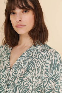 Blusa Clara a maniche corte con stampa zebrata