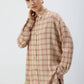 Camicia oversize a quadri in viscosa