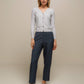 Cardigan in maglia con scollo a V smerlato