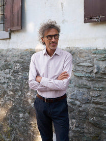 Camicia elegante su misura a righe rosse