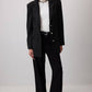 Blazer gessato nero con bottoni metallici