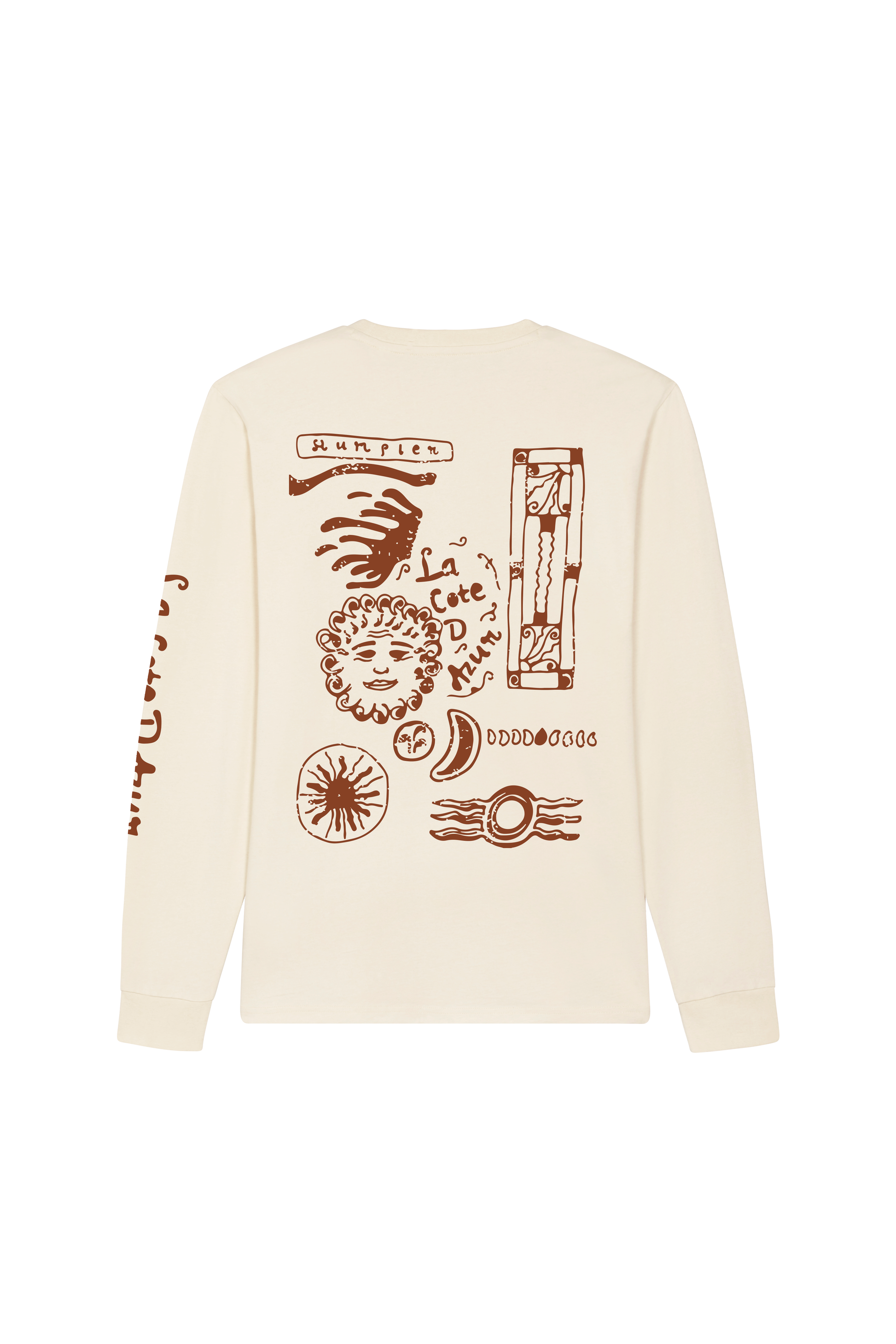 T-shirt a maniche lunghe Côte d’Azur in cotone biologico