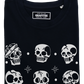 T-shirt nera con stampa teschi