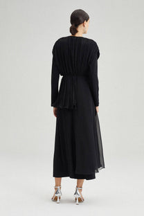 Tunica asimmetrica in chiffon plissé