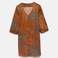 Abito midi in tessuto strutturato con scollo a V