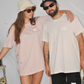 T-shirt classica oversize off white unisex in cotone biologico