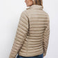 Giacca Piumino Leggera Trapuntata Beige con Collo Alto