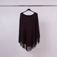 Poncho con frange morbido